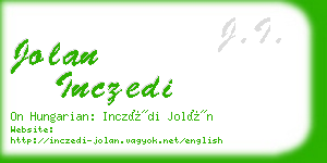 jolan inczedi business card